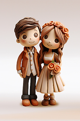 전신 PSD 편집이미지 커플 원피스 여자 남자 꽃 사랑 두명 화관 재킷 클레이아트 이미지편집 식물 옷 감정 관계 사람 외투 공예 점토 파일형식