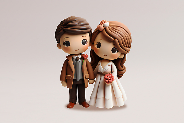 전신 PSD 편집이미지 커플 원피스 여자 남자 꽃 넥타이 사랑 들기 두명 코트 클레이아트 이미지편집 식물 잡화 옷 감정 관계 모션 사람 외투 공예 점토 파일형식