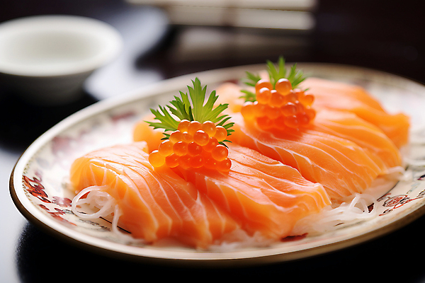 JPG 편집이미지 접시 음식 사람없음 생선회 신선 연어알 연어회 편집실사 AI포토 AI콘텐츠 식기 알 회 CG 연어 파일형식