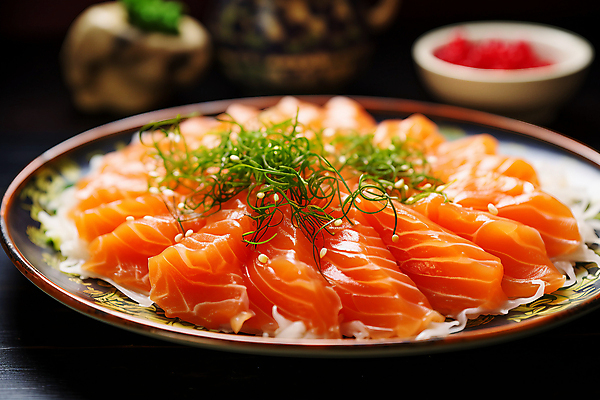 JPG 편집이미지 접시 음식 사람없음 생선회 신선 연어회 편집실사 AI포토 AI콘텐츠 식기 회 CG 연어 파일형식