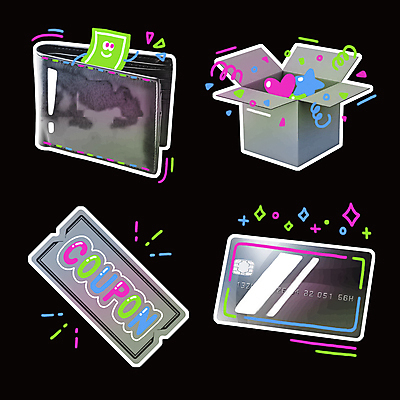 PSD 리본 지폐 일러스트 표정 사람없음 반짝임 쇼핑 컬러풀 신용카드 화려 지갑 낙서 오브젝트 쿠폰 네온 꽃가루 깜짝상자 스티치 랜덤박스 키치 국내일러스트 컬러 컨셉 돈 모션 선물 금융 상자 바느질 가루 파일형식