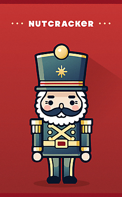 인형 크리스마스 겨울 일러스트 이벤트 타이포그라피 사람없음 장난감 군복 오브젝트 병정 호두까기인형 국내일러스트 AI파일 문자 계절 기념일 유니폼 목각인형 파일형식 벡터