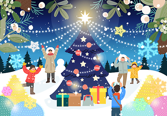 전신 나무 여자 남자 별 어린이 잎 크리스마스 겨울 일러스트 밤하늘 소녀 소년 여러명 성인 선물상자 빛 반짝임 크리스마스트리 설원 사진촬영 축제 만세 즐거움 겨울방학 알전구 오너먼트 국내일러스트 AI파일 자연요소 식물 계절 기념일 감정 다수 크리스마스장식 전구 모션 하늘 방학 눈_날씨 선물 사람 상자 촬영 야간 파일형식 벡터