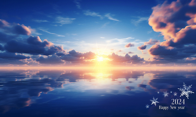 PSD 구름 편집이미지 바다 겨울 자연 하늘 새해 풍경 사람없음 반사 일출 눈 2024년 갑진년 이미지편집 자연요소 계절 날씨 노을 연도 생태계 파일형식