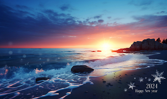 PSD 구름 편집이미지 파도 바다 겨울 자연 하늘 새해 풍경 사람없음 일출 눈 갯바위 2024년 갑진년 이미지편집 자연요소 계절 날씨 노을 바위_돌 연도 생태계 파일형식