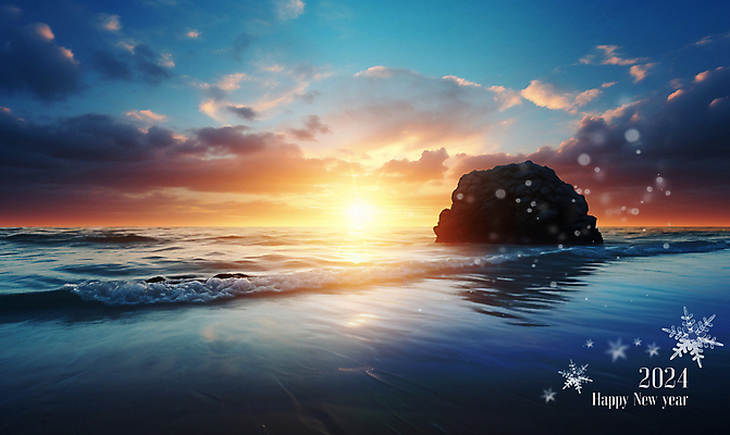 PSD 구름 편집이미지 바다 겨울 자연 하늘 새해 풍경 사람없음 일출 눈 갯바위 2024년 갑진년 이미지편집 자연요소 계절 날씨 노을 바위_돌 연도 생태계 파일형식