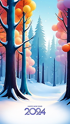 PSD 나무 편집이미지 겨울 사람없음 눈 숲속 숲 디지털합성 편집소스 2024년 눈덮임 이미지편집 자연요소 식물 계절 컨셉 날씨 연도 파일형식