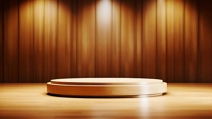 JPG 편집이미지 백그라운드 사람없음 나뭇결 갈색 3D 공간 원형 단상 포디움 나무배경 비어있는 편집3D AI포토 AI콘텐츠 도형 컬러 무대 디지털합성 파일형식