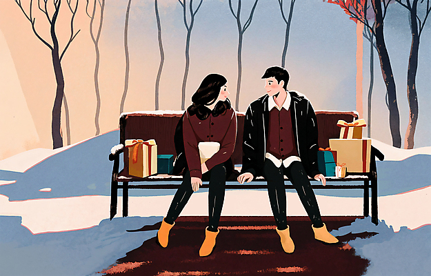 전신 PSD 나무 커플 여자 남자 겨울 벤치 데이트 일러스트 함께함 사랑 앉기 성인 두명 선물상자 마주보기 설원 눈 연애 감성 성인만 겨울풍경 눈덮임 국내일러스트 자연요소 식물 계절 감정 컨셉 의자 관계 모션 날씨 눈_날씨 선물 사람 풍경 상자 파일형식