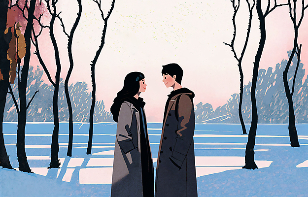 PSD 나무 커플 여자 남자 겨울 데이트 일러스트 함께함 사랑 상반신 성인 두명 마주보기 설원 눈 숲 주머니손 연애 감성 성인만 겨울풍경 눈덮임 국내일러스트 자연요소 식물 계절 감정 컨셉 관계 모션 날씨 눈_날씨 사람 풍경 파일형식