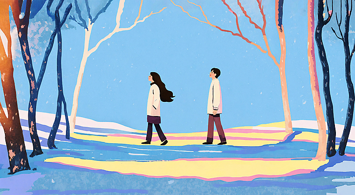 전신 PSD 나무 커플 여자 남자 하늘색 겨울 데이트 일러스트 함께함 사랑 성인 두명 걷기 설원 산책 눈 숲 연애 감성 성인만 겨울풍경 눈덮임 국내일러스트 자연요소 식물 계절 감정 컨셉 관계 모션 날씨 휴식 눈_날씨 사람 풍경 파란색 파일형식