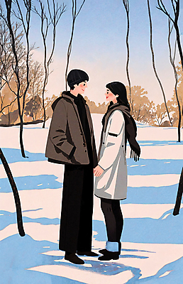 전신 PSD 나무 커플 여자 남자 겨울 데이트 일러스트 함께함 사랑 성인 두명 마주보기 설원 손잡기 눈 숲 주머니손 연애 감성 성인만 겨울풍경 눈덮임 국내일러스트 자연요소 식물 계절 감정 컨셉 관계 모션 날씨 눈_날씨 사람 풍경 파일형식