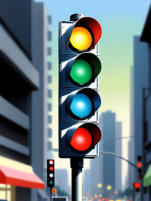 JPG 편집이미지 빌딩 사람없음 건물 빛 도시 도심 신호등 디지털합성 교통신호 편집소스 편집실사 AI포토 AI콘텐츠 건축물 교통 CG 파일형식