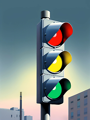 JPG 편집이미지 하늘 빌딩 사람없음 건물 빛 도시 도심 신호등 디지털합성 전봇대 교통신호 편집소스 편집실사 AI포토 AI콘텐츠 건축물 공공시설 교통 CG 파일형식