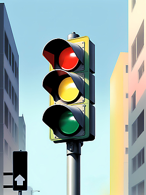 JPG 편집이미지 하늘 사람없음 건물 빛 도시 도심 신호등 디지털합성 교통신호 편집소스 편집실사 AI포토 AI콘텐츠 건축물 교통 CG 파일형식