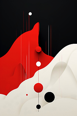 JPG 디자인 포스터 백그라운드 일러스트 추상 사람없음 빨간색 검은색 흰색 원형 직선 모던 미니멀 국내일러스트 AI일러스트 AI콘텐츠 도형 선 컬러 무늬 파일형식