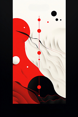 JPG 디자인 포스터 백그라운드 일러스트 추상 사람없음 빨간색 검은색 흰색 원형 직선 모던 미니멀 국내일러스트 AI일러스트 AI콘텐츠 도형 선 컬러 무늬 파일형식