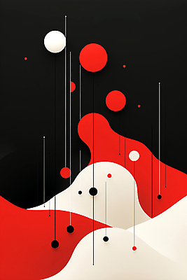 JPG 디자인 포스터 백그라운드 일러스트 추상 사람없음 빨간색 검은색 흰색 원형 직선 모던 미니멀 국내일러스트 AI일러스트 AI콘텐츠 도형 선 컬러 무늬 파일형식