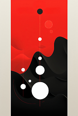 JPG 디자인 포스터 물결 백그라운드 일러스트 추상 사람없음 빨간색 검은색 흰색 원형 직선 모던 웨이브 미니멀 국내일러스트 AI일러스트 AI콘텐츠 도형 선 컬러 무늬 파일형식