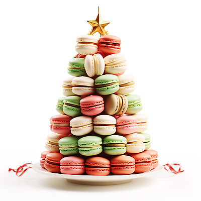 JPG 편집이미지 접시 별 리본 디저트 사람없음 크리스마스트리 쌓기 가득함 마카롱 트리모양 편집실사 AI포토 AI콘텐츠 자연요소 모양 식기 음식 크리스마스 모션 CG 파일형식