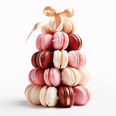 JPG 편집이미지 리본 분홍색 디저트 사람없음 크리스마스트리 쌓기 가득함 마카롱 트리모양 편집실사 AI포토 AI콘텐츠 모양 음식 컬러 크리스마스 모션 CG 파일형식