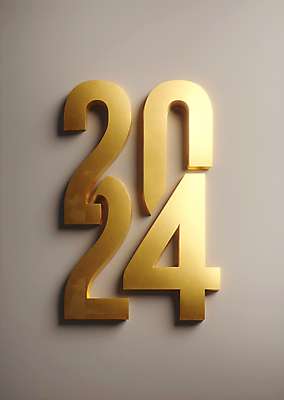 JPG 편집이미지 타이포그라피 사람없음 숫자 금속 금색 입체 디지털합성 광택 편집소스 2024년 갑진년 편집실사 AI포토 AI콘텐츠 문자 컬러 재질 연도 CG 파일형식