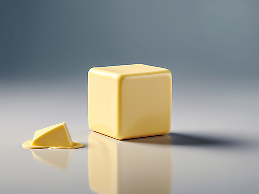 JPG 편집이미지 조각 식재료 사람없음 사각형 큐브 디지털합성 정사각형 버터 입체도형 편집소스 편집실사 AI컴퓨터그래픽 AI콘텐츠 도형 입체 CG 파일형식