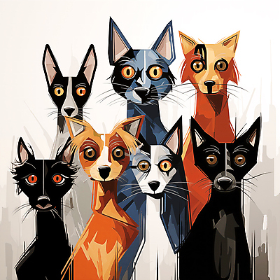 JPG 동물캐릭터 여러마리 일러스트 사람없음 모임 개 강아지 스케치 디지털합성 편집소스 옹기종기 국내일러스트 일러캐릭터 AI일러스트 AI콘텐츠 동물 캐릭터 다수 컨셉 포유류 미술 반려동물 파일형식