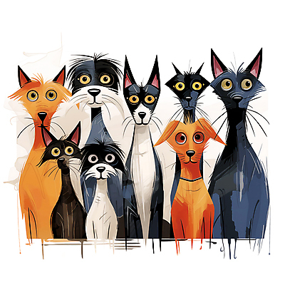 JPG 동물캐릭터 여러마리 일러스트 사람없음 모임 개 강아지 스케치 디지털합성 편집소스 옹기종기 국내일러스트 일러캐릭터 AI일러스트 AI콘텐츠 동물 캐릭터 다수 컨셉 포유류 미술 반려동물 파일형식