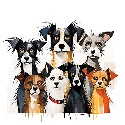 JPG 동물캐릭터 여러마리 일러스트 사람없음 모임 개 강아지 스케치 디지털합성 편집소스 옹기종기 국내일러스트 일러캐릭터 AI일러스트 AI콘텐츠 동물 캐릭터 다수 컨셉 포유류 미술 반려동물 파일형식