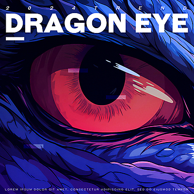 PSD 편집이미지 영어 응시 새해 사람없음 빨간색 파란색 유행 용띠 용 용띠해 청룡 안구 갑진년 이미지편집 문자 시선 컬러 신체부위 십이지신 파일형식 2024년 사방신