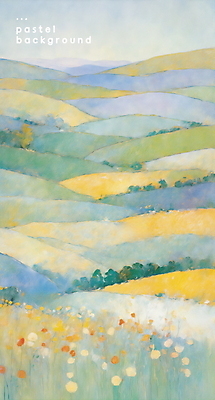 PSD 꽃 백그라운드 일러스트 자연 산 풍경 초원 사람없음 언덕 파스텔톤 국내일러스트 식물 컬러 생태계 파일형식