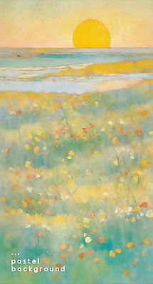 PSD 꽃 바다 백그라운드 일러스트 자연 풍경 초원 사람없음 태양 파스텔톤 수평선 국내일러스트 자연요소 식물 컬러 생태계 파일형식