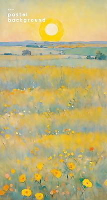 PSD 꽃 바다 백그라운드 일러스트 자연 풍경 초원 사람없음 태양 파스텔톤 수평선 국내일러스트 자연요소 식물 컬러 생태계 파일형식