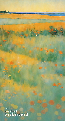 PSD 꽃 바다 백그라운드 일러스트 자연 풍경 초원 사람없음 파스텔톤 수평선 국내일러스트 식물 컬러 생태계 파일형식