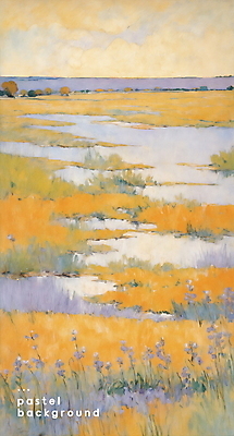 PSD 꽃 바다 백그라운드 일러스트 자연 풍경 초원 사람없음 태양 파스텔톤 수평선 국내일러스트 자연요소 식물 컬러 생태계 파일형식