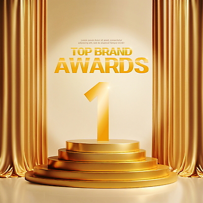 PSD 편집이미지 1 영어 타이포그라피 사람없음 노란색 금색 우승 커튼 단상 시상식 연말 포디움 이미지편집 문자 컬러 무대 최고 파일형식