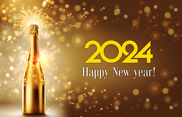 PSD 템플릿 새해 폭죽 사람없음 반짝임 갈색 파티 금색 축하 화려 샴페인 해피뉴이어 샴페인병 2024년 갑진년 이미지템플릿 컬러 컨셉 모션 술병 주류 이벤트 새해인사 연도 파일형식