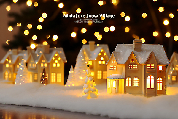 PSD 편집이미지 백그라운드 겨울 사람없음 빛 장난감 크리스마스트리 마을 미니어처 눈 분위기 보케 건축모형 눈덮임 이미지편집 자연요소 계절 컨셉 크리스마스 날씨 모형 파일형식