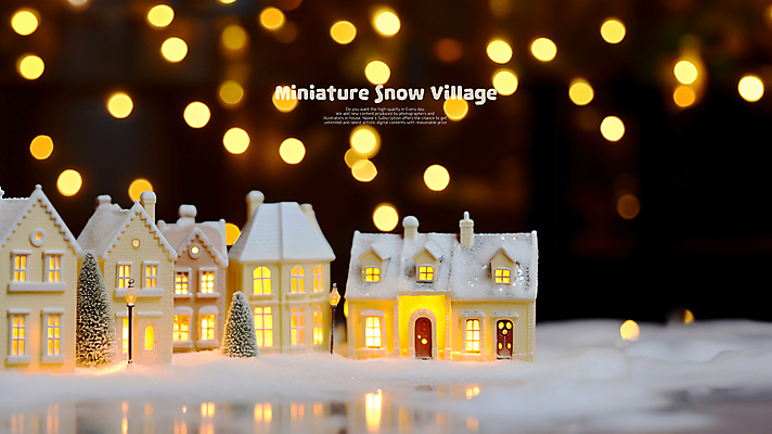 PSD 나무 편집이미지 백그라운드 겨울 사람없음 빛 장난감 마을 미니어처 눈 분위기 보케 건축모형 눈덮임 이미지편집 자연요소 식물 계절 컨셉 날씨 모형 파일형식