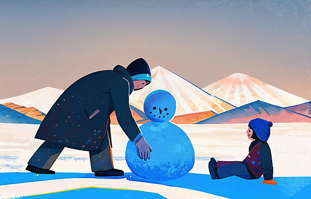 전신 PSD 여자 남자 어린이 겨울 일러스트 가족 눈사람 놀이 산 숙이기 그림자 앉기 소녀 성인 두명 설원 추위 눈 눈사람만들기 부녀 겨울풍경 설산 눈덮임 국내일러스트 자연요소 계절 딸 포즈 컨셉 관계 모션 날씨 눈_날씨 사람 풍경 아빠 만들기 파일형식