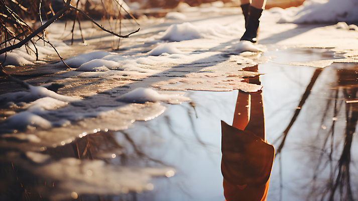 JPG 편집이미지 길 겨울 발 바닥 신체부위 반사 노을 추위 눈 웅덩이 빙판 빙판길 편집실사 AI인물포토 AI콘텐츠 자연요소 계절 날씨 사람 CG 파일형식 AI포토
