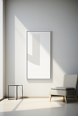 JPG 편집이미지 포스터 액자 백그라운드 의자 사람없음 인테리어 흰색 클래식 디지털합성 모던 편집소스 미니멀 편집실사 AI포토 AI콘텐츠 디자인 컬러 가구 컨셉 CG 파일형식