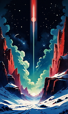 JPG 구름 백그라운드 겨울 일러스트 자연 밤하늘 하늘 산 풍경 사람없음 빛 분위기 오로라 겨울풍경 눈덮임 국내일러스트 AI일러스트 AI콘텐츠 자연요소 계절 컨셉 자연현상 야간 생태계 파일형식