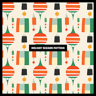 PSD 크리스마스 패턴 일러스트 사람없음 장식 컬러풀 화려 오너먼트 국내일러스트 기념일 컬러 컨셉 크리스마스장식 무늬 파일형식