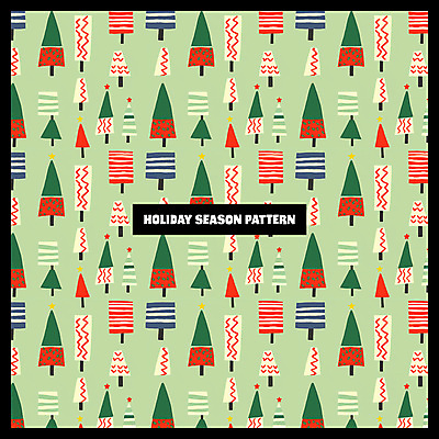 PSD 크리스마스 패턴 일러스트 사람없음 장식 초록색 크리스마스트리 화려 국내일러스트 기념일 컬러 컨셉 무늬 파일형식