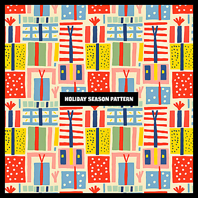 PSD 크리스마스 패턴 일러스트 크리스마스선물 사람없음 장식 선물상자 컬러풀 화려 국내일러스트 기념일 컬러 컨셉 무늬 선물 상자 파일형식