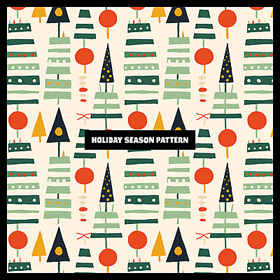 PSD 크리스마스 패턴 일러스트 사람없음 장식 컬러풀 크리스마스트리 화려 오너먼트 국내일러스트 기념일 컬러 컨셉 크리스마스장식 무늬 파일형식