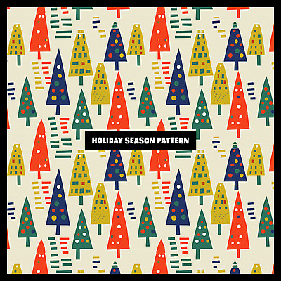 PSD 크리스마스 패턴 일러스트 사람없음 장식 컬러풀 크리스마스트리 화려 오너먼트 국내일러스트 기념일 컬러 컨셉 크리스마스장식 무늬 파일형식
