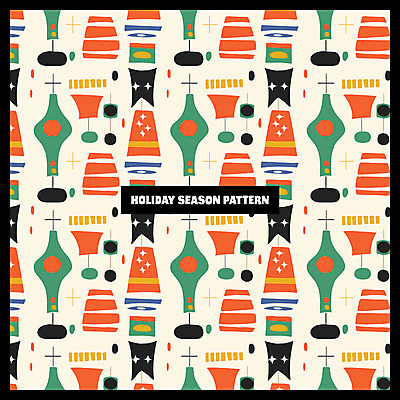 PSD 크리스마스 패턴 일러스트 사람없음 장식 컬러풀 화려 오너먼트 국내일러스트 기념일 컬러 컨셉 크리스마스장식 무늬 파일형식